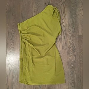 Green one shoulder dress